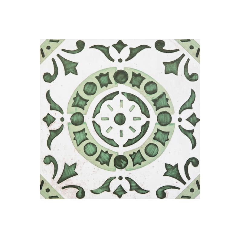 Retro 12x12 Self Adhesive Floor Tile-Green Medallion 20 Tiles/20 sq ft - 12x12 - Green Medallion