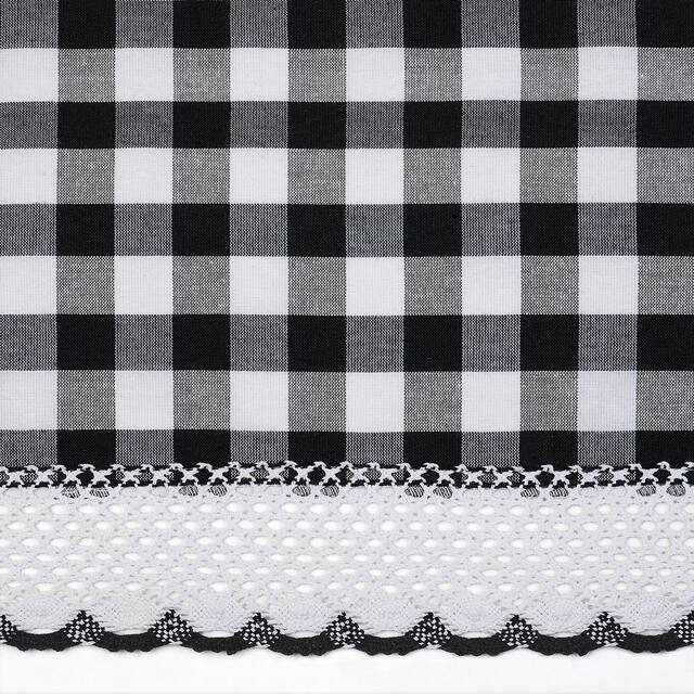 Buffalo Check Gathered Swag Window Curtain Pair - 72x63