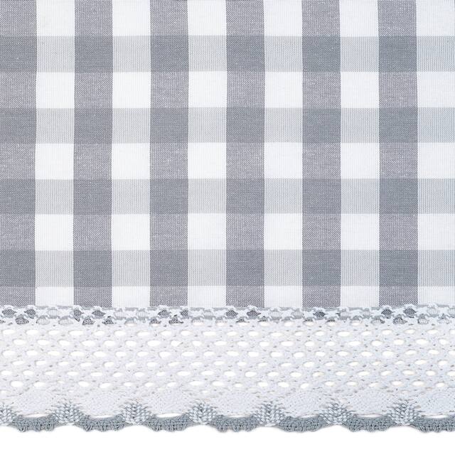 Buffalo Check Gathered Swag Window Curtain Pair - 72x63