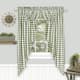 Buffalo Check Gathered Swag Window Curtain Pair - 72x63 - Sage