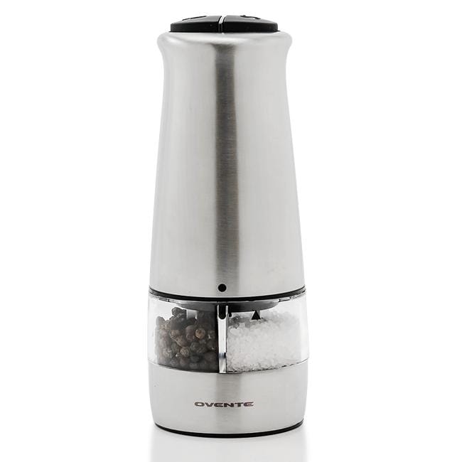 OVENTE Salt and Pepper Grinder Set, Battery Operated 4 AA, Black and White  SPD102BW - The Home Depot