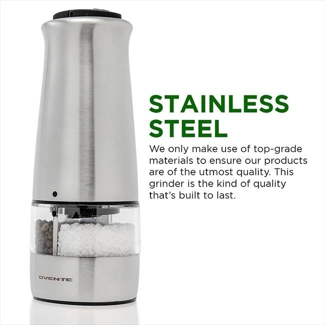 Ovente 2 in 1 Automatic Electric Salt and Pepper Grinder with 6 AAA Battery  - Bed Bath & Beyond - 30429115