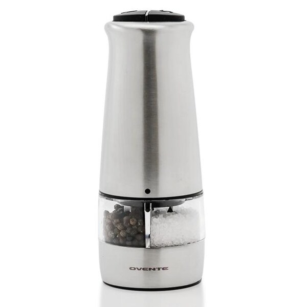 Ovente 2 in 1 Automatic Electric Salt and Pepper Grinder with 6