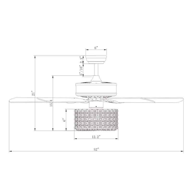 Silver Orchid Miller 52-inch 5 Blade Ceiling Fan