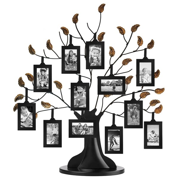 Americanflat Bronze Family Tree Frame with 12 Hanging Picture Frames