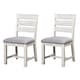 preview thumbnail 4 of 4, Somette Aspen Court II White Rub Dining Chairs, Set of 2 - 19"W x 23"L x 37.5"H