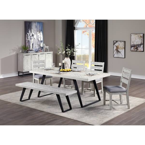 slide 1 of 6, Somette Aspen Court II White Rub Dining Chairs, Set of 2 - 19"W x 23"L x 37.5"H