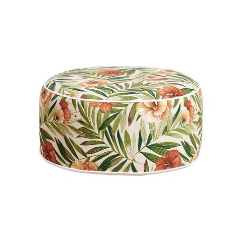 OVE Decors Marlowe Flower Green Leaf Ottoman