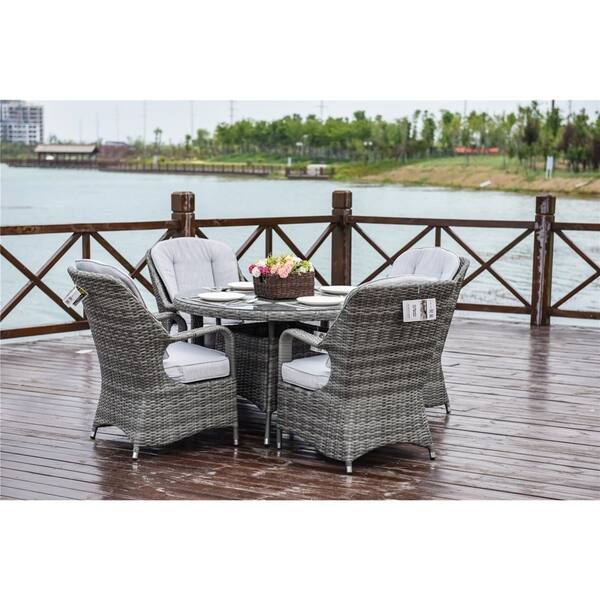 Shop New Fashion Pvc Wicker Aluminum Frame 4 Seat Round Dining