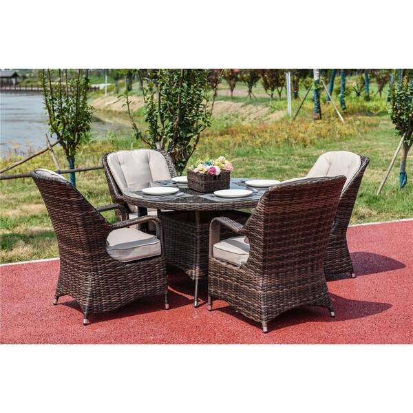 Shop New Fashion Pvc Wicker Aluminum Frame 4 Seat Round Dining