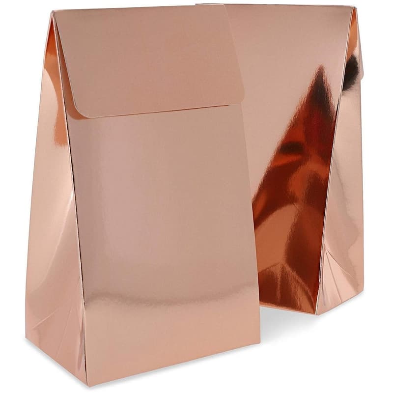 Blue Panda Blue Panda Rose Gold Foil Party Goody Gift Bags for Favors and Treats (24 Pack)
