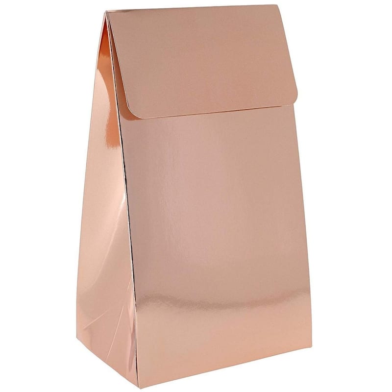 Blue Panda Blue Panda Rose Gold Foil Party Goody Gift Bags for Favors and Treats (24 Pack)