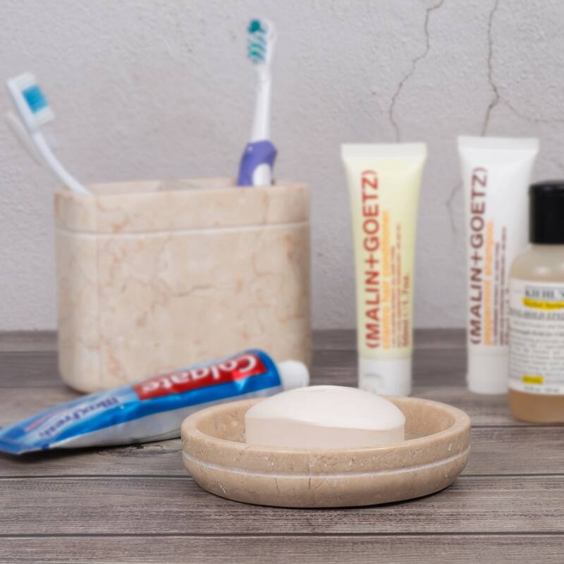Creative Home Notch Collection Champagne Marble Bar Soap Dish, Soap Tray, Soap Holder - Beige - N/A