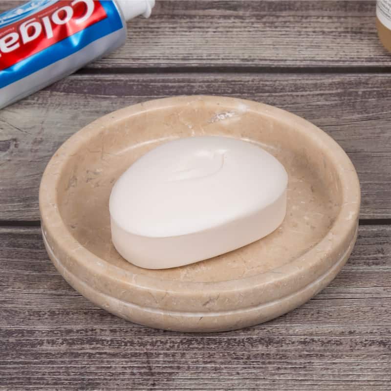 Creative Home Notch Collection Champagne Marble Bar Soap Dish, Soap Tray, Soap Holder - Beige - N/A
