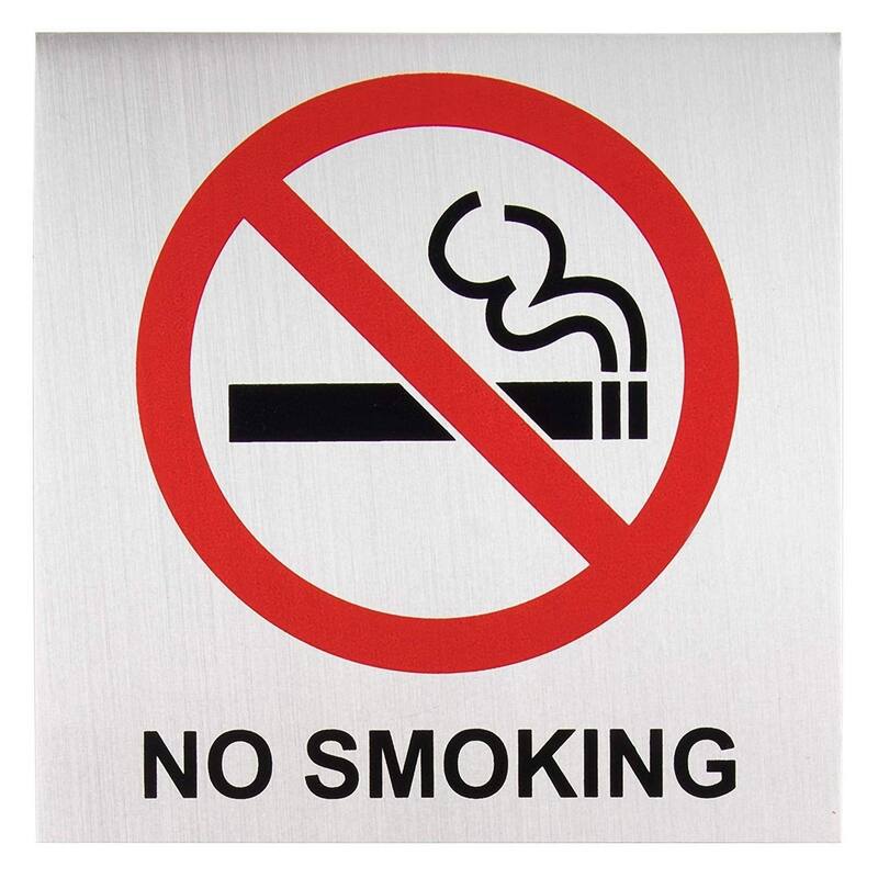 Juvale 4-Pack No Smoking Signs for Business - Self-Adhesive Metal Stickers for Outdoors