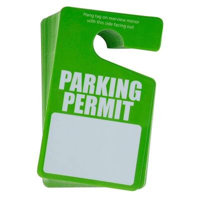 Juvale 50-Pack Parking Permit Pass Rear View Mirror Hang Tags For Employees Students