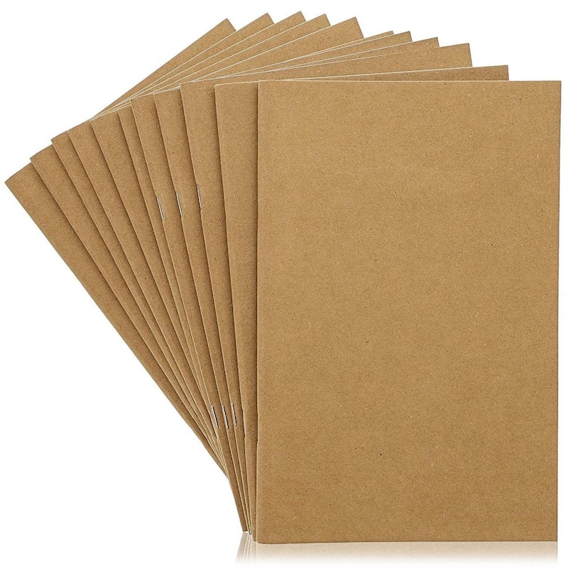Paper Junkie 24-Pack A5 Blank Notebook Bulk Set, Unlined Kraft Paper Journals, 5.5x8.5 in