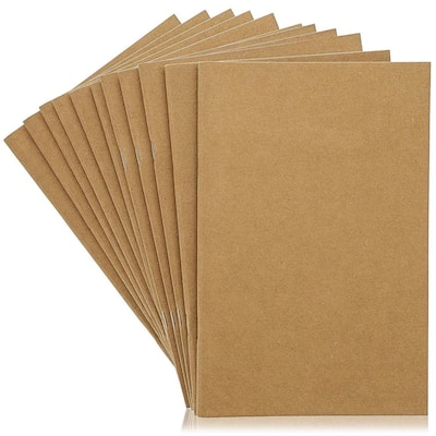 Paper Junkie 24-Pack A5 Blank Notebook Bulk Set, Unlined Kraft Paper Journals, 5.5x8.5 in