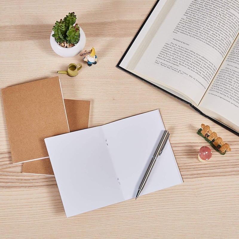 Paper Junkie 24-Pack Small Journal for Students, Kraft Paper Material Notebooks, 4x6 in