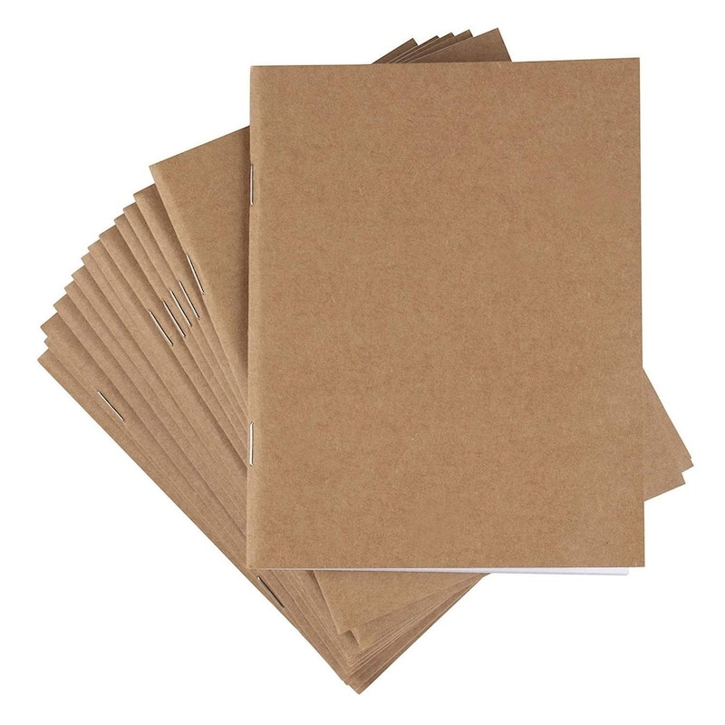 Paper Junkie 24-Pack Small Journal for Students, Kraft Paper Material Notebooks, 4x6 in
