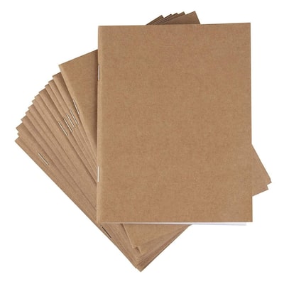 Paper Junkie 24-Pack Small Journal for Students, Kraft Paper Material Notebooks, 4x6 in