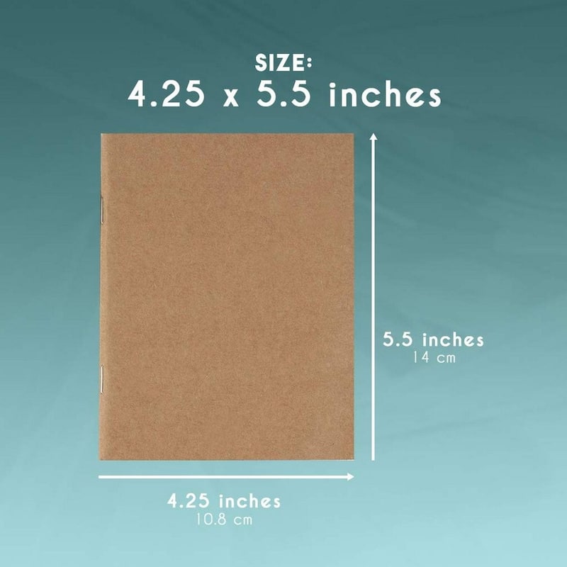 Paper Junkie 24-Pack Small Journal for Students, Kraft Paper Material Notebooks, 4x6 in