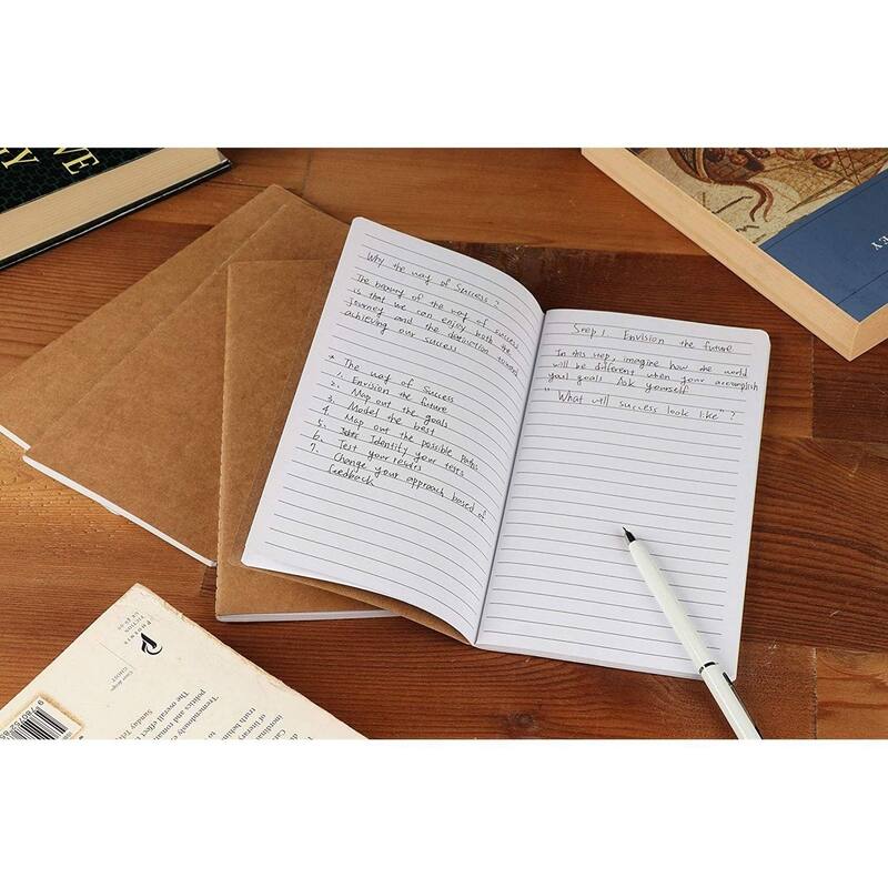 Paper Junkie 48 Pack Kraft Paper Notebooks Bulk, H5 Lined Journals for Travelers (80 Pages)
