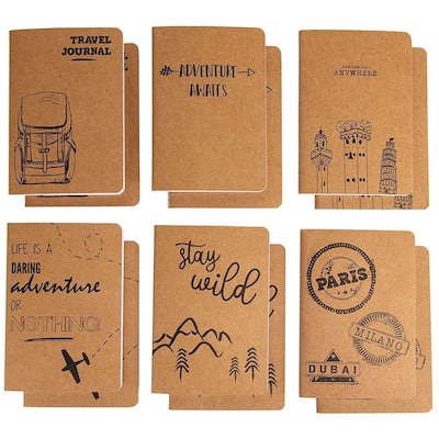 Paper Junkie 24-Pack Bulk Kraft Paper A6 Notebook Journals with 80 Lined Pages, 4x5.75 In