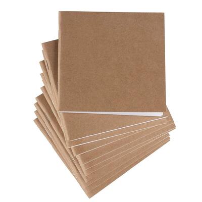 Paper Junkie 48 Pack Mini Kraft Paper Notebooks, Unlined Blank Journals for Kids, 4 x 4 in
