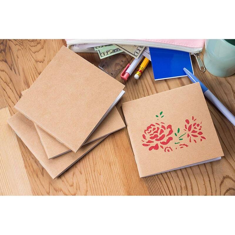 Paper Junkie 48 Pack Mini Kraft Paper Notebooks, Unlined Blank Journals for Kids, 4 x 4 in