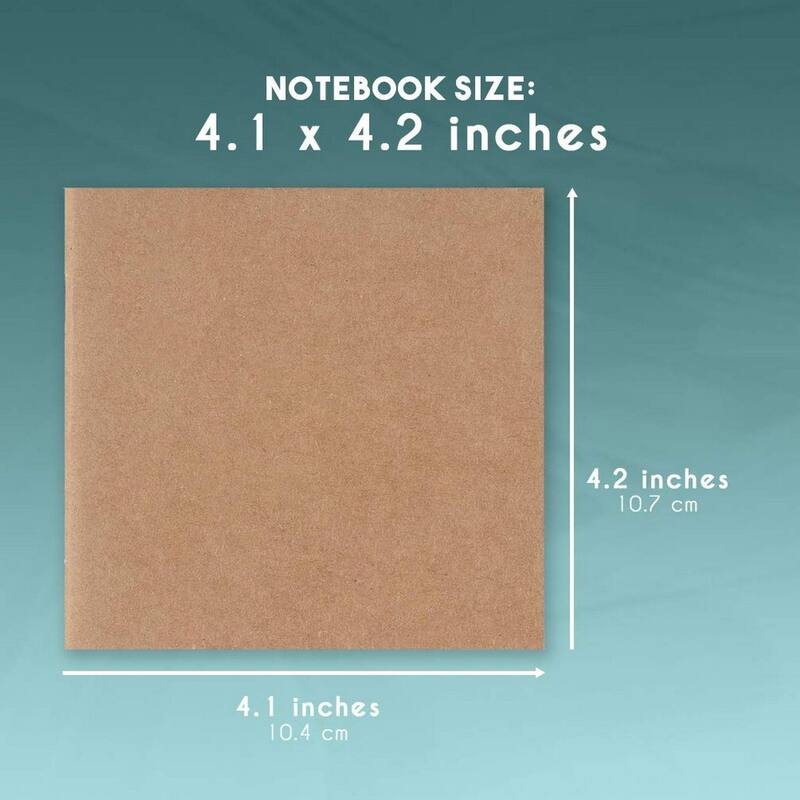 Paper Junkie 48 Pack Mini Kraft Paper Notebooks, Unlined Blank Journals for Kids, 4 x 4 in