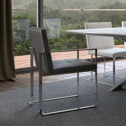 Strick & Bolton Brenner Upholstered Stainless Steel Side Chair