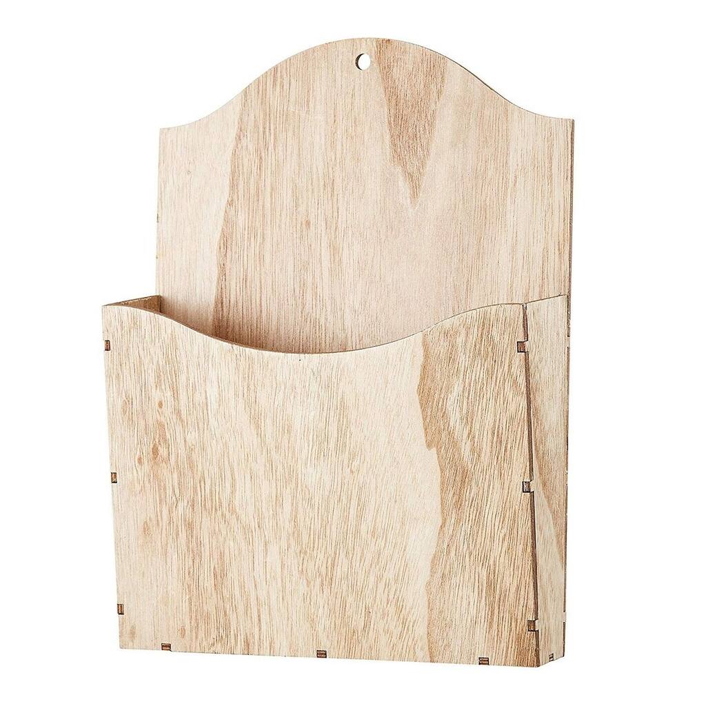 Wood Magazine Holder - Wall Mounted Rack for Documents, Letters
