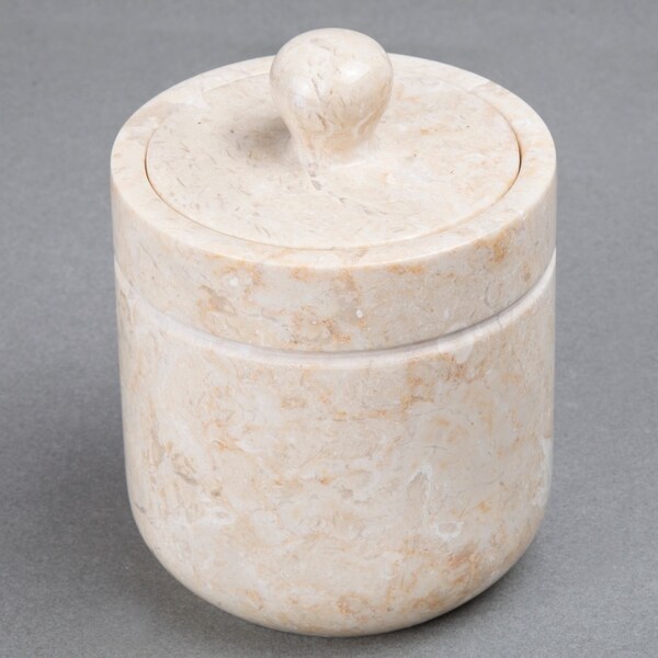 Shop Creative Home Champagne Marble Stone Cotton Ball Holder ...