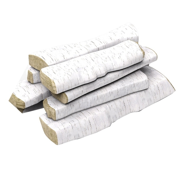 Regal Flame 10 Pc Set of Ceramic Wood Large Gas Fireplace Logs for All Types of Indoor, Gas Inserts or Outdoor & Fire Pits-Birch