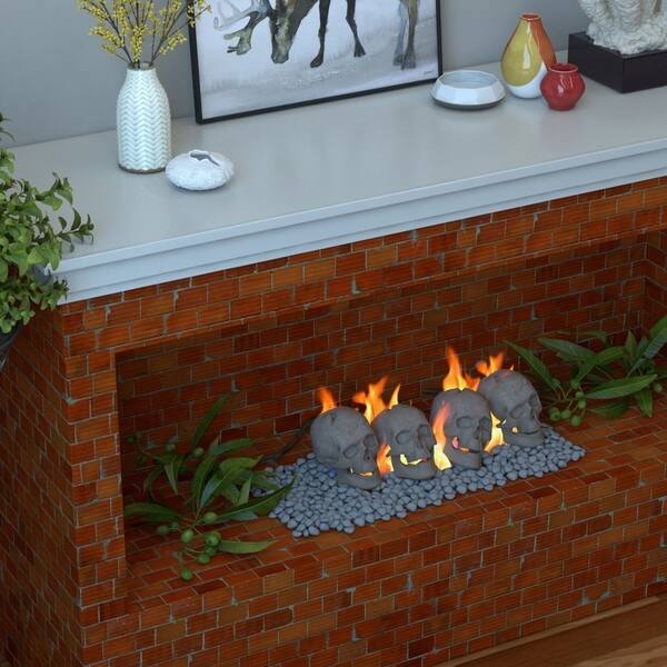 Shop Regal Flame Human Skull Ceramic Wood Large Gas Fireplace Logs