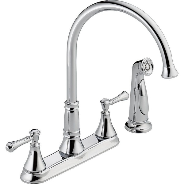 Shop Delta Two Handle Kitchen Faucet with Spray - Overstock - 30433672