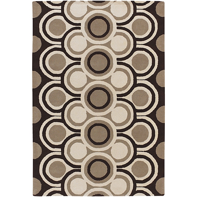 Hand tufted Mandara Geometric Patter Wool Rug (5 X 8)