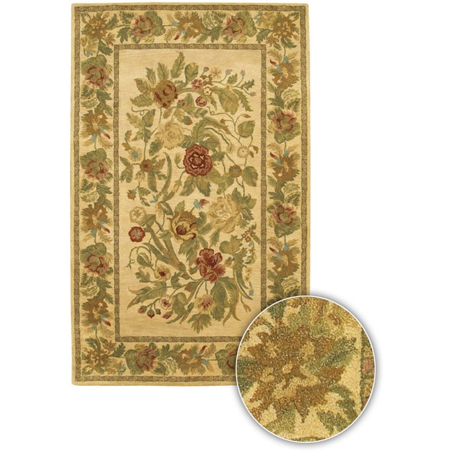 Artist's Loom Hand-tufted Transitional Floral Wool Rug (5'x7'6)
