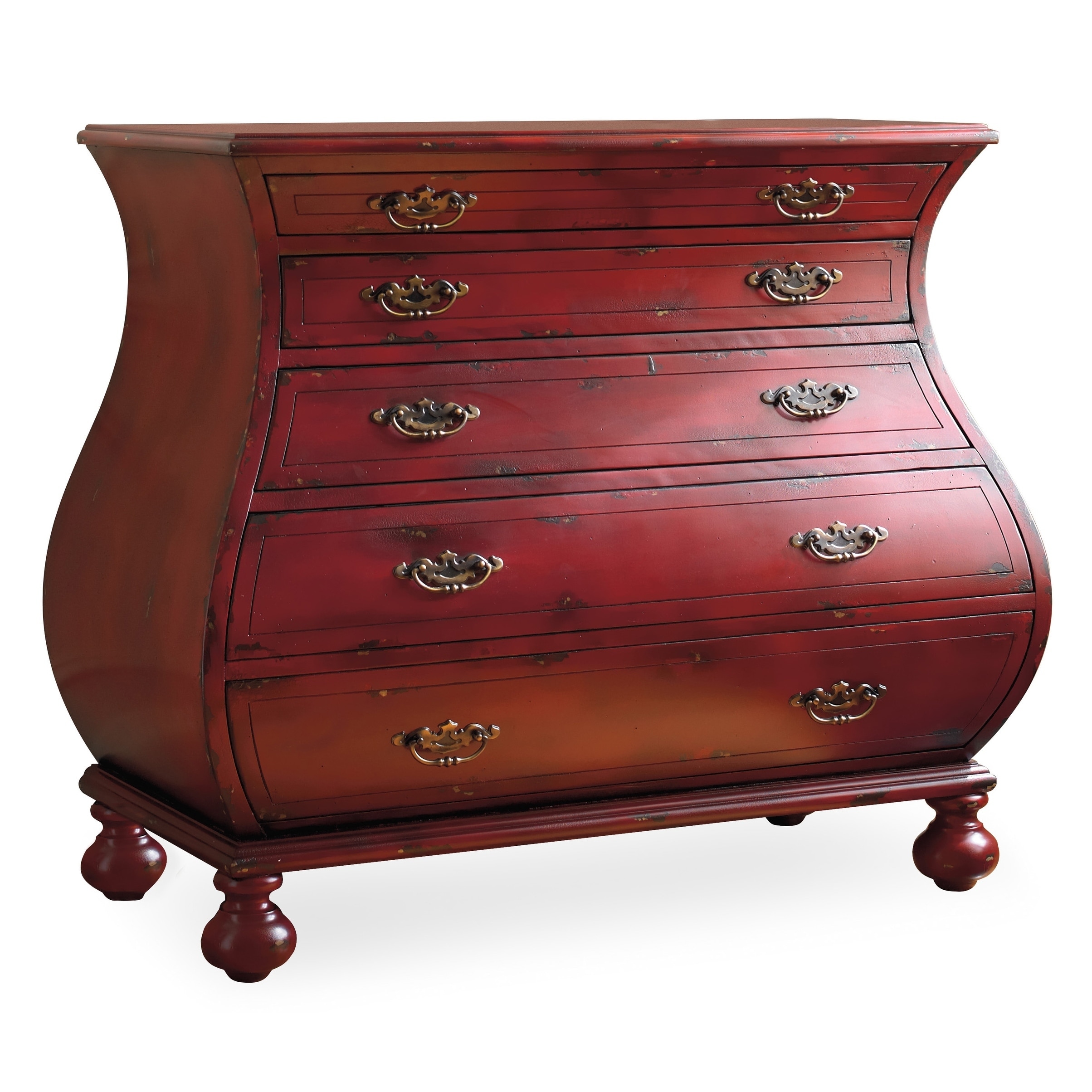 Shop Distressed Red 5 Drawer Decorative Chest On Sale Free