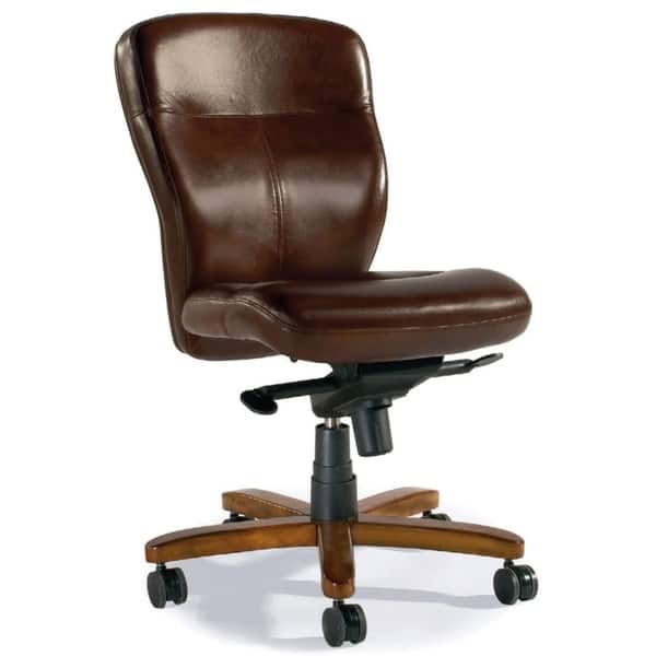 Brown Leather Armless Swivel Tilt Chair On Sale Overstock 30434274