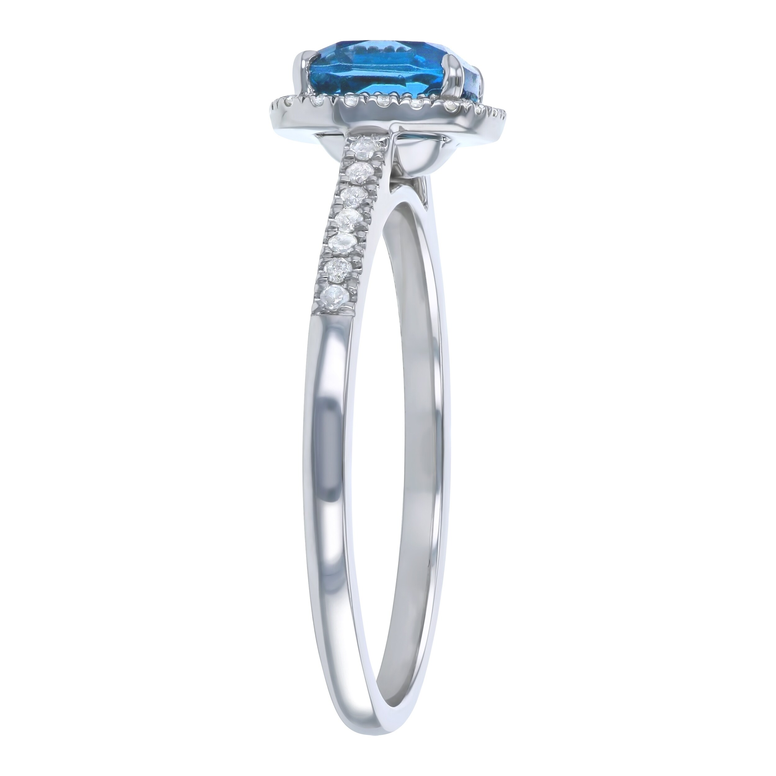 10k White Gold 1 3 8 Ct Diamonds And Blue Topaz Halo Ring By Beverly Hills Charm On Sale Overstock 30434710