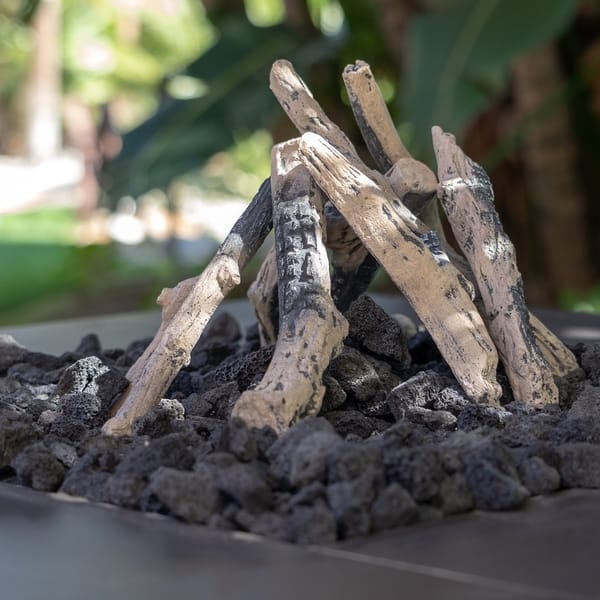 Shop Ceramic Fire Pit Wood Logs Free Shipping Today Overstock