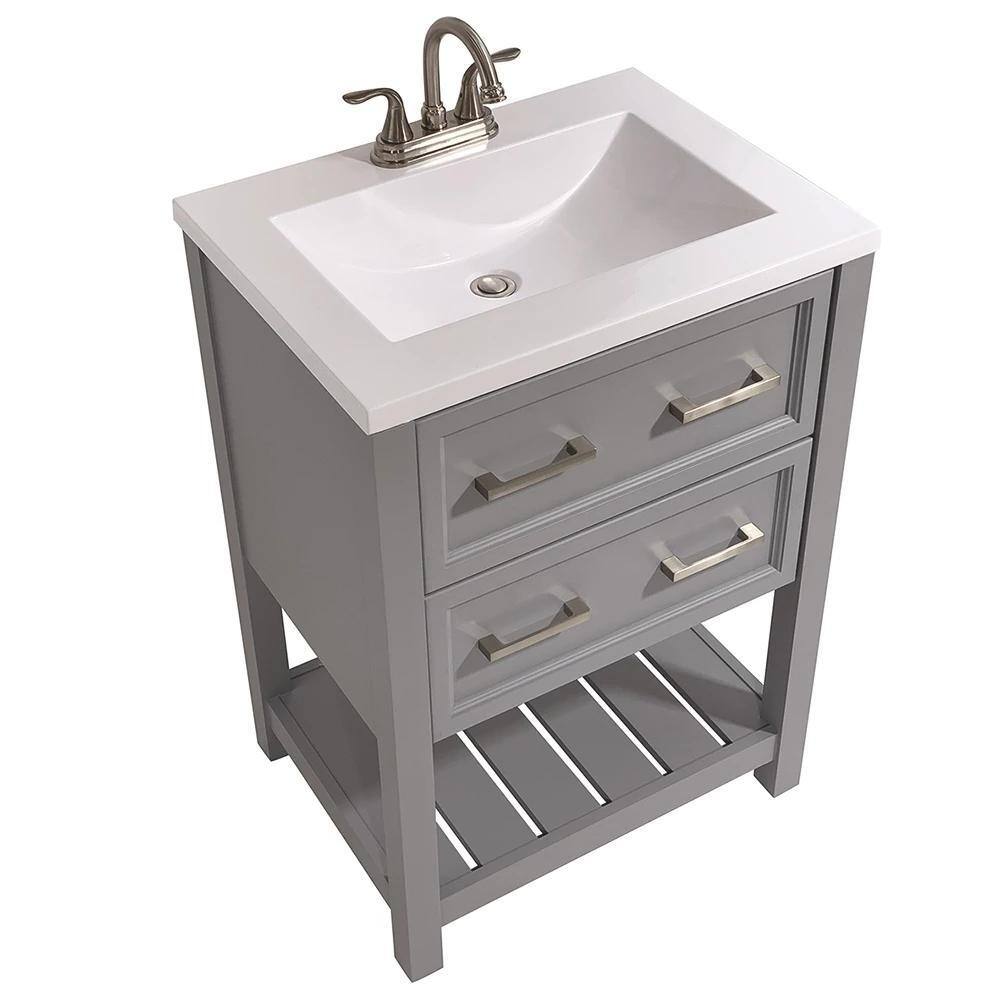 Milan 25 in. Bath Vanity with Cultured Marble Vanity Top