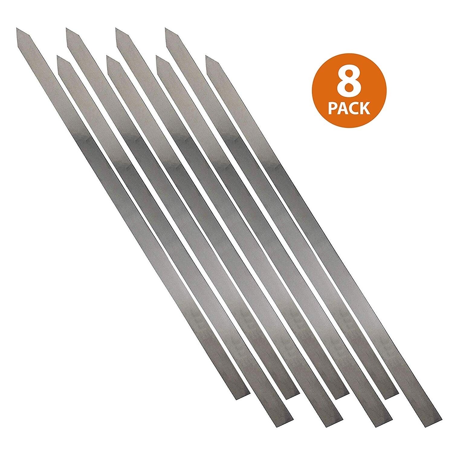 8x Kabob Skewer Flat Metal BBQ Barbecue Skewer Stainless Steel Shish Kebob Stick