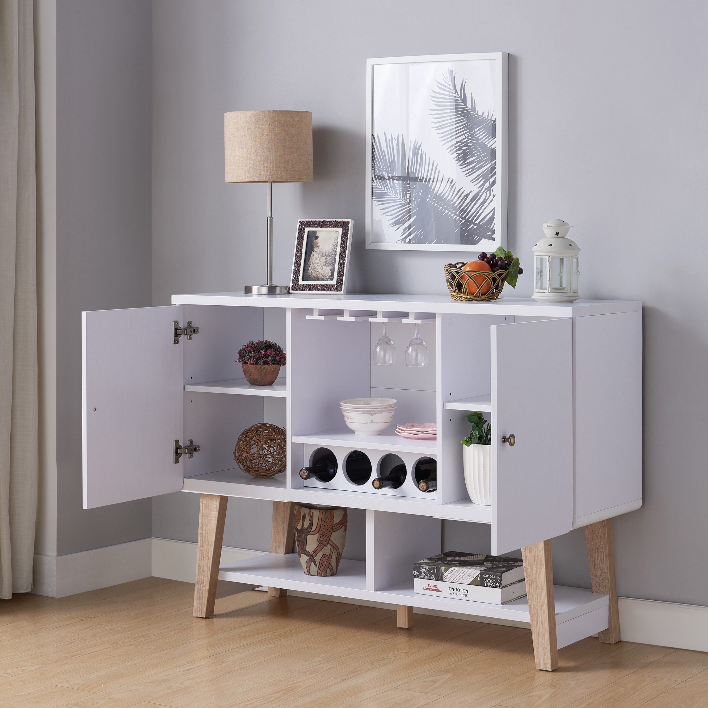 Furniture Of America Banti Modern 4 Bottle Buffet Server Furniture Of America Banti Modern 4 Bottle Buffet Server