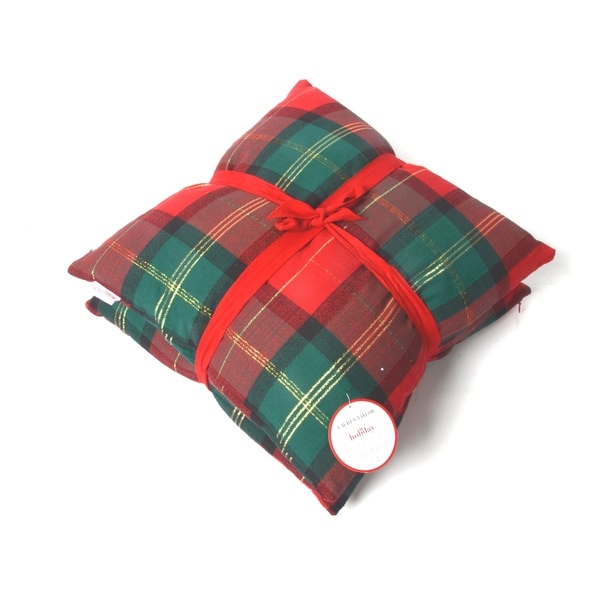 Lauren Taylor- Holiday Gold Lurex Plaid Cushions