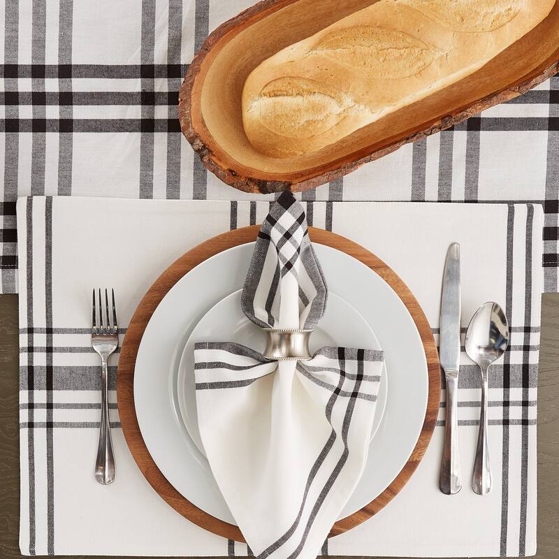 DII Home Sweet Farmhouse Kitchen Textiles, 20x20", Black, 6 Pieces - Napkins, 20x20"