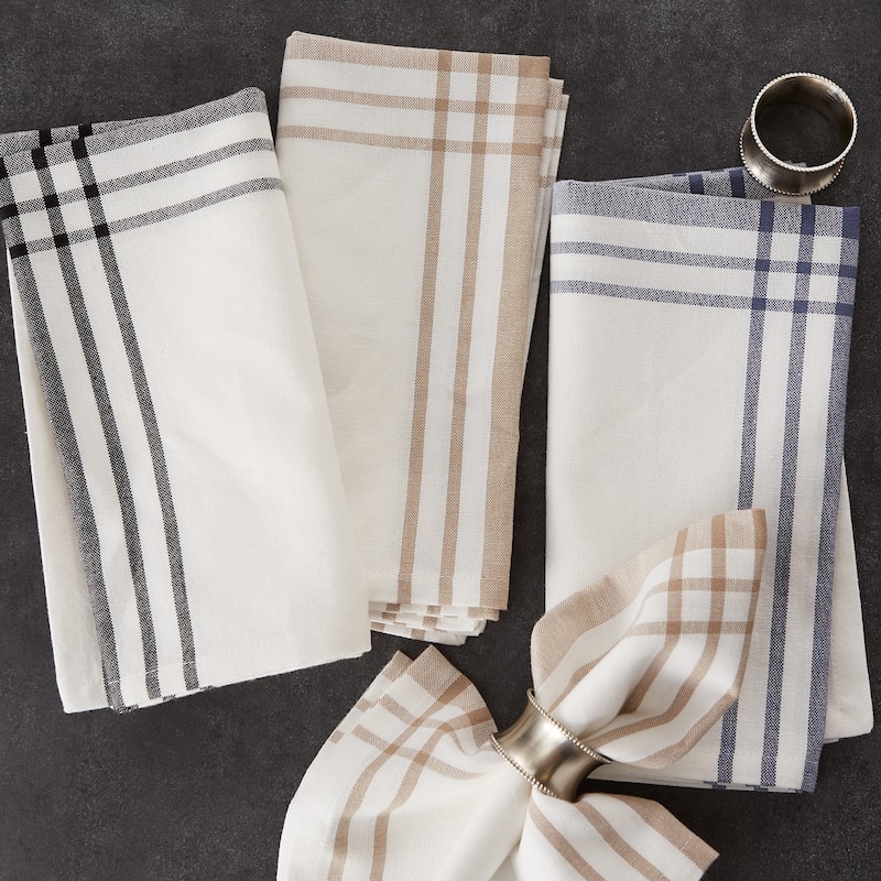 DII Home Sweet Farmhouse Kitchen Textiles, 20x20", Black, 6 Pieces - Napkins, 20x20"