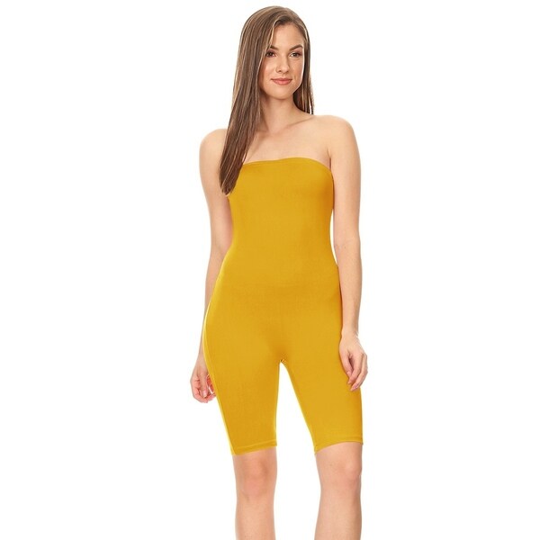 yellow shorts romper